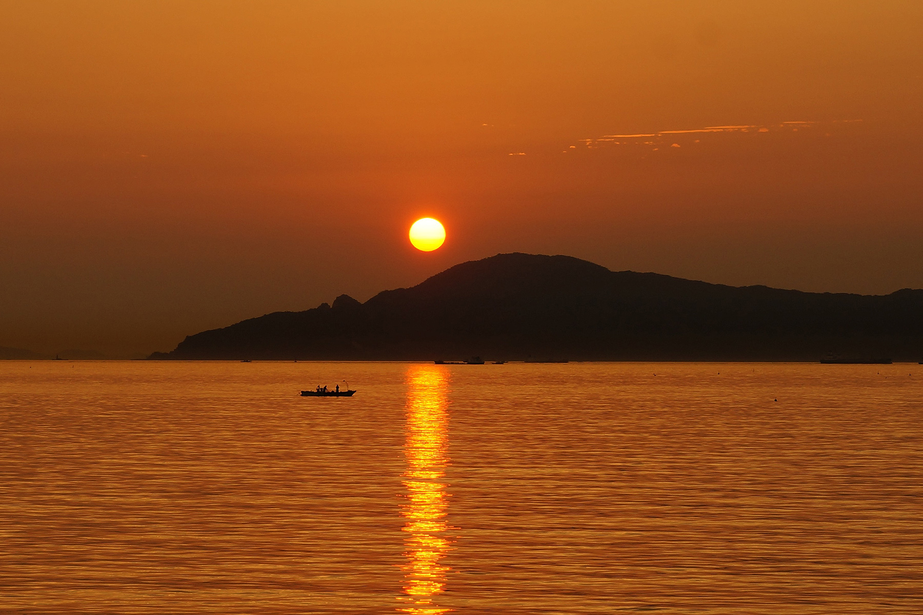 宇多津臨海公園から見える夕日